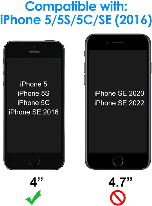 JETech Screen Protector for iPhone 5s/5c/5/SE 2016, Tempered Glass Film, 2-Pack...