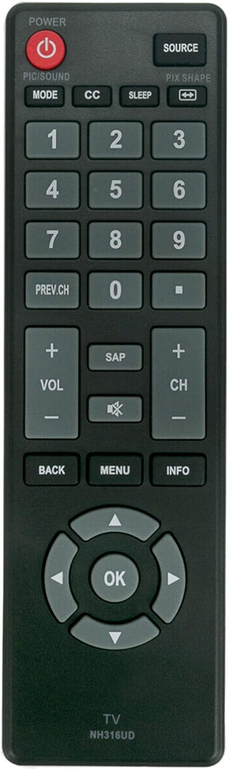 NH316UD Replace Remote Control fit for Sanyo LED LCD TV HDTV FW32D06F FW55D25F FW43D25F FW40D36F FW50D36F FW32D08F FW40D06F FW50D48F FW40D48F FW55...