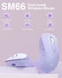 SM66 Purple Silent Dual Mode Wireless Mouse for Laptop, Adjustable 4800 DPI,Rechargeable Computer Mouse for Bluetooth and Wireless Connection...