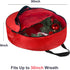 TQS Large Christmas Wreath Storage Bag - 30 Inch, Red, Cotton, Zipper Closure, Reinforced Handles, Double Zippers, Clear Card Slot, Ideal for Chri...