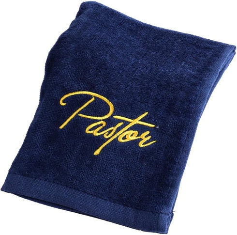 Swanson Christian Products Embroidered Hand Towels - 'Pastor' - Gifts for Pastor, Clergy, & Ministers - Pastor Towel - Hand Towel with Gold Letter...
