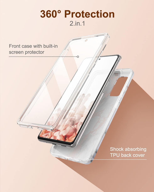 SURITCH Phone Case for Samsung Galaxy S20 FE, Front Cover Built-in Screen Protector Full-Body Protection Shockproof Rugged Silicone TPU Bumper Pro...
