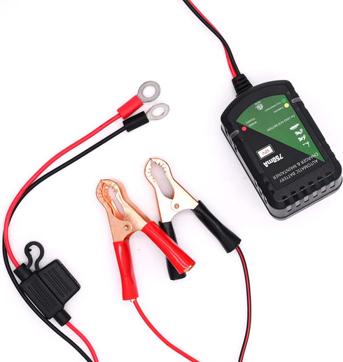 12 Volt Battery Charger 750mA Automatic Battery maintainer trickle Battery Charger Smart Float Charger for Automotive car Motorcycle Lawn Mower Bo...