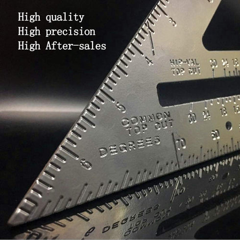 Carpenter Square, 7-inch Aluminum Square+ 5Pcs Woodworking Pen Rafter Carpenter Triangle Square Pressional Easy-Read Layout Tool framing Square (A...