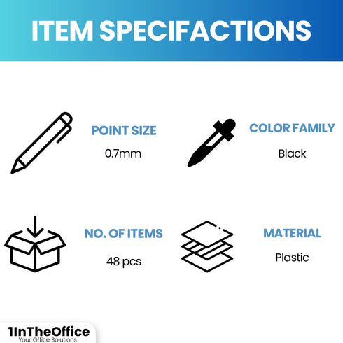 1InTheOffice Mechanical Pencil 0.7 mm, 2, HB Lead, Black Lead, Smoke Barrel (48 Pack)...