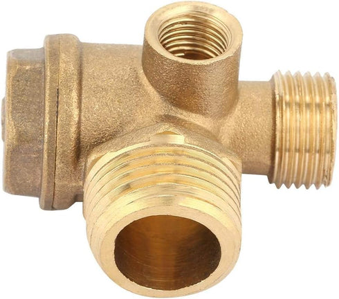 Check Valve for Air Compressor Air Compressor Check Valve, 3-Port Brass Male Threaded Air Compressor Check Valve, Tube Connector Tool Pneumatic Ac...