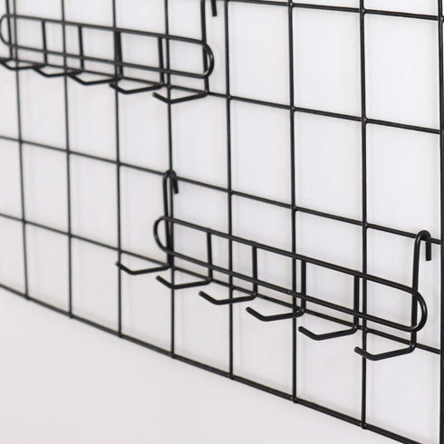 FRIADE Storage Hooks Rack, 2 Pack - Iron Wire Grid Hooks for Wall Mount Storage and Display, 10.7”x 2.8”x1.8 », Black...