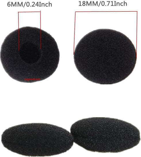 Lsgoodcare 100 Pack Replacement Ear Foam for 18mm Earpiece Headphone Two Way Radio Walkie Talkie Headset...