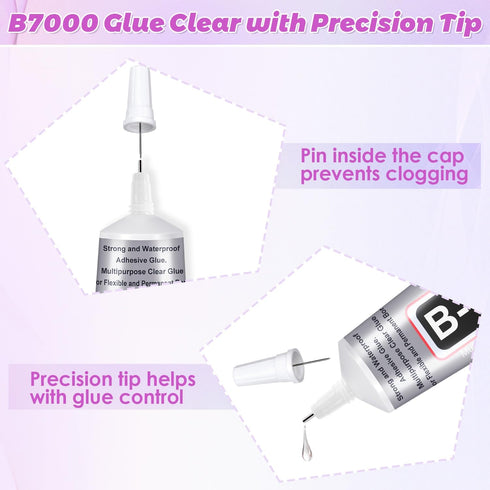 B7000 Glue Clear for Rhinestones 110mL B-7000 Jewelry Bead Gem Glue with Precision Tip for Clothe Fabric Shoes DIY Crafts Jewelry Making Nail Art...