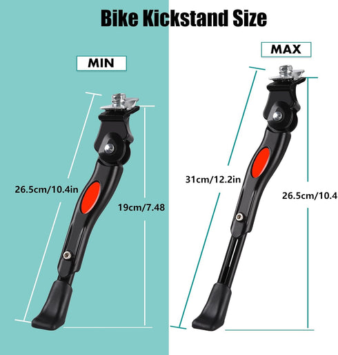 Bike Kickstand, Kids Bicycle Kickstand,Adjustable Aluminum Alloy Center Mount for 16 18 20 Inch Bicycle Wheel, Cycling Bracket for Wheel Mountain ...