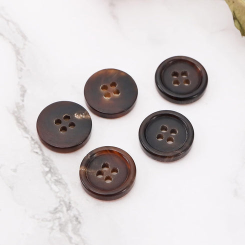 Create idea 20pcs 4 Holes Circular Button Natural Buffalo Horn Fastener for Blazers Costumes Crafts Washable Clothes Decoration 2 Sizes 15mm 20mm ...