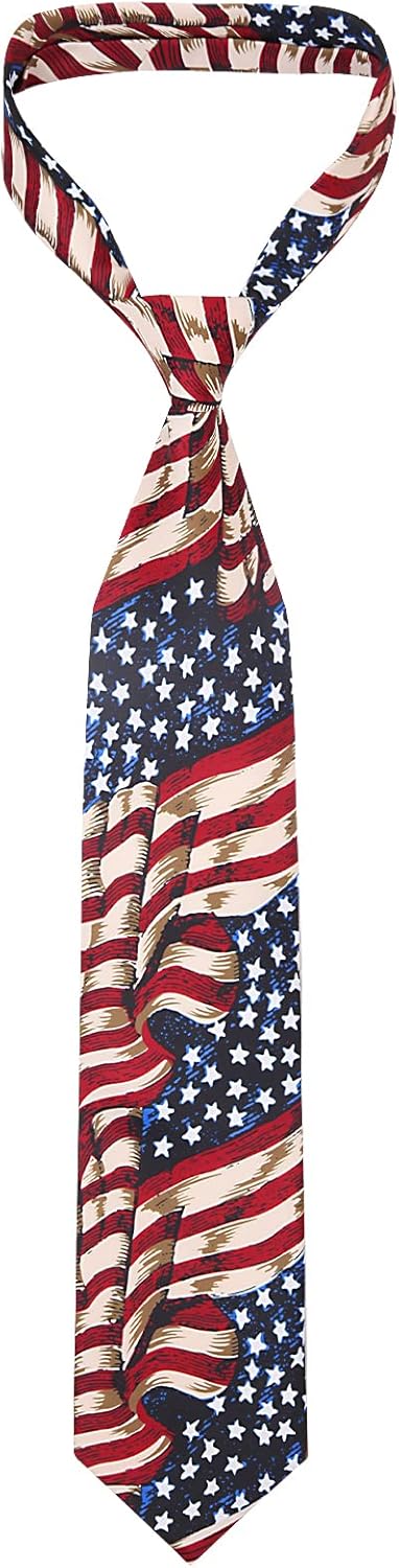 Men's American Flag Ties 3.27" (8.3CM) USA Flag Necktie For Men...
