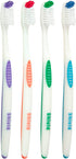 Falcon Toothbrush with Curved Filaments, Deep Reach (Family Care - Medium Bristles), 4 Colors - 4 Count (Pack of 1)...