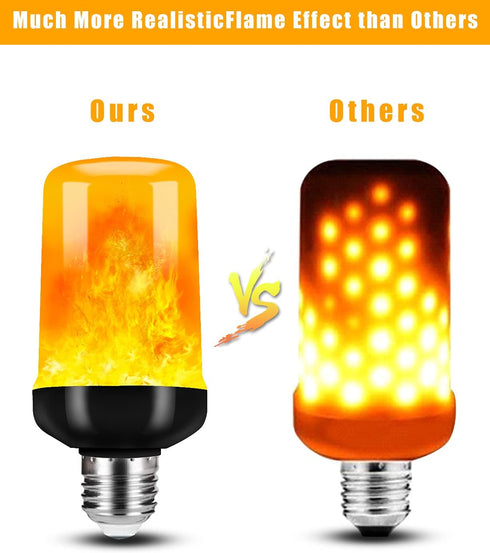 Hompavo ?Upgraded? LED Flame Light Bulbs, 4 Modes Flickering Light Bulbs with Upside Down Effect, E26/E27 Flame Bulb for Halloween Christmas Party...