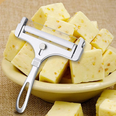 Stainless Steel Wire Cheese Slicer, Adjustable Thickness Cheese Cutter for Soft, Semi-Hard Cheeses Kitchen Cooking Tool...