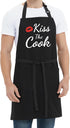 Funny Aprons for Women Men - Kiss the Cook Apron - Funny Chef Cooking BBQ Grill Aprons with 2 Pockets - Birthday Mothers Day Gifts for Mom, Wife -...