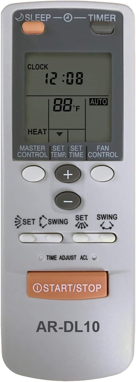 RCECAOSHAN Replacement for Fujitsu Air Conditioner Remote Control for Model AR-DL10 AR-DL12 ASU18C1 ASU18R1 ASU24C1 ASU24R1 ASU30C1 ASU18T ABU22 A...