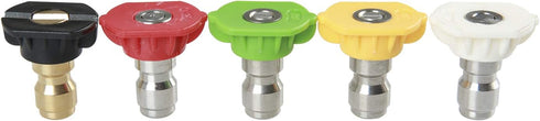 Sooprinse Pressure Washer Spray Nozzle Tips Multiple Degrees,1/4 inch Quick Connector 5 Packs(3.0 GPM) 0 Degrees,15 Degrees,25 Degrees,40 Degrees,...