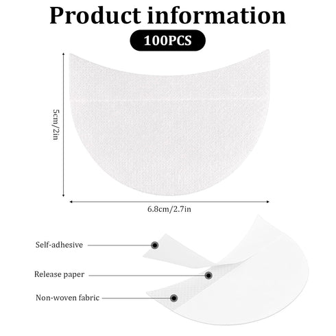 100 Pcs Eyeshadow Shields Eyeshadow Stencils Lint Free Under Eye Pads Prevent Makeup Residue, Eye Shadow Makeup Patches for Eyeliner, Eyelash Exte...