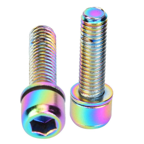 6Pcs M5x25mm Water Bottle Cages Screw Bolt Alloy Bike Bottle Bracket Storage Rack Bolt Accessory(Colorful)...