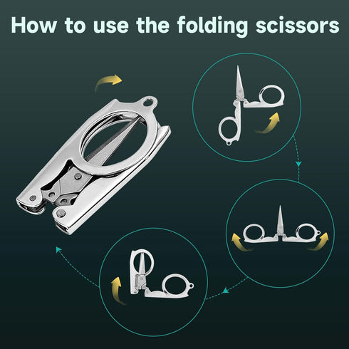Folding Scissors Travel Scissors Pocket Scissors Small Foldable Scissors Perfect For Family Travel Craft Camping Outdoor (4 Pcs)*...