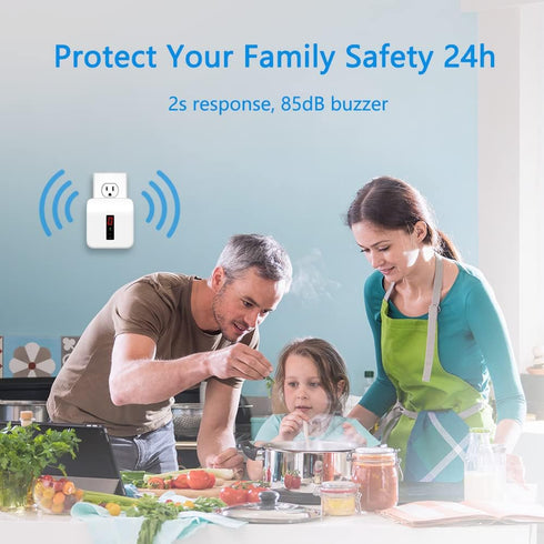 Y401 Natural Gas Detector, Explosive Gas Leak Detector for Home, 24 Hour Propane Detector, Plug in Home, Camper or RV. AC 110-220V, White (1 Pack)...