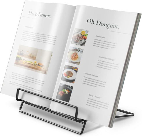 Cookbook Stand Holder for Kitchen Counter,Recipe Book Stand for Reading Hands Free(Black)...