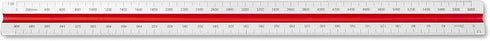 Alumicolor Aluminum Engineer Metric Color-Coded Solid Drafting Scale, 30CM, Silver,3453-1...