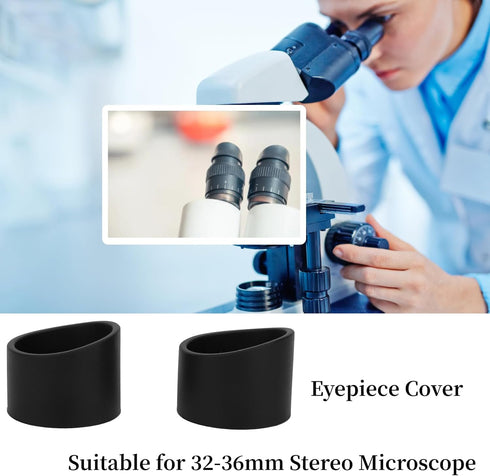 AUNMAS 2PCS Eyepiece Cover, Binocular Eye Cups Binocular Eye Cups Replacement Guard Soft Rubber 36mm Diameter Stereo Microscope Accessory for 32 3...