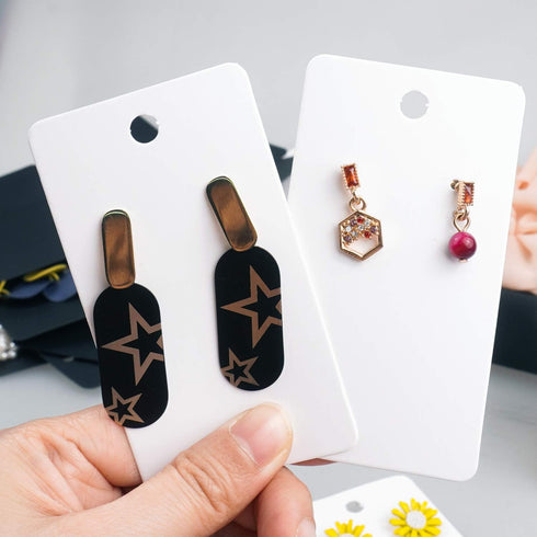 Earring Card Holder Earring Display Cards Hanging Earring, Kraft Paper Tags, 256 Pack, 3.5 x 2 Inches (White)...