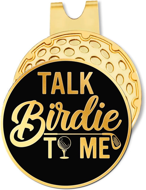 Talk Birdie to Me Black Gold Golf Ball Marker with Hat Clip, Funny Golf Accessories and Golf Gifts for Men Women Dad Grandpa, Birthday for Golfer ...