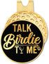 Talk Birdie to Me Black Gold Golf Ball Marker with Hat Clip, Funny Golf Accessories and Golf Gifts for Men Women Dad Grandpa, Birthday for Golfer ...