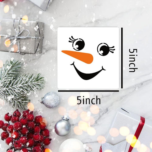 Snowman Faces Stencil,5” Christmas Stencils Reusable Holiday Drawing Stencils for Painting on Wood Block Wall Paper Fabric...