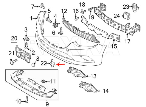 Rexka 30pcs Fender Liner Splash Shield Bumper Cover Clip Fastener Rivet for B45A-56-146A Mazda 3, 5, 6, CX-3, CX-5, CX-9 & MX-5 Miata Toyota Scion...