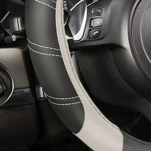 Car Steering Wheel Cover, Universal 15 Inch, Elastic Microfiber Leather Sporty Auto Steering Wheel Protector, Non Slip & Breathable, Car Interior ...