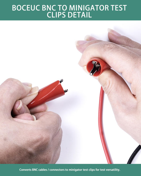 BNC Test Leads, BNC (F) to Alligator Clip, Test Lead Breakout Cable for Multimeter, 5A Current Rating, 1 Pack...