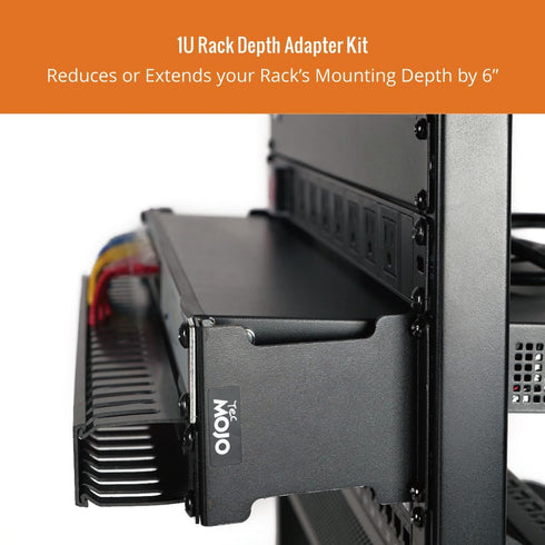 Server Rack Depth Extender - 1U - 6inch / 15.24 cm - TAA Compliant - Recessed Rack Adapter - Rack Mount Adapter Kit - Network Rack Extender...