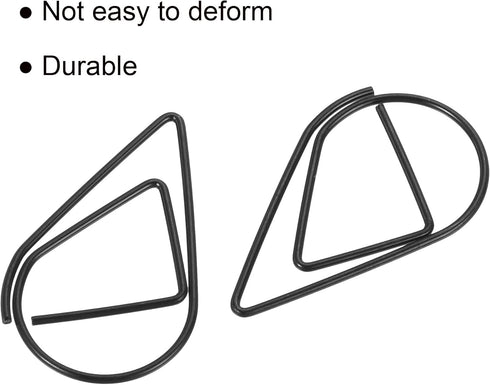 MECCANIXITY Paper Clip Drop-Shaped Cute Decorative Clips Bookmarks with Box 1.3 Inch Black for Organize Office Home, Pack of 100...