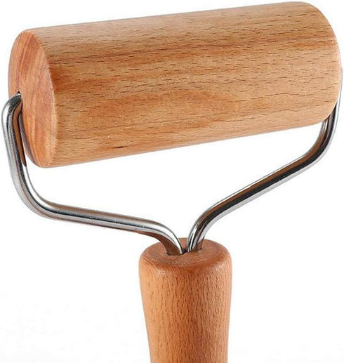 Lasenersm 1 Piece 9.5cm Wide Wooden Pastry Pizza Roller - Brayer Wooden Rolling Pin for Baking, Ceramic, 5D Diamond-Paint Art...