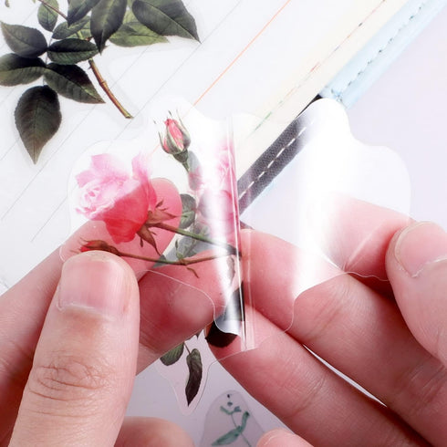 80 Pieces Natural Vintage Flower Stickers for Scrapbooking, Self-Adhesive Scrapbooking Stickers Supplies Journal for Adult Card Making Letters DIY...