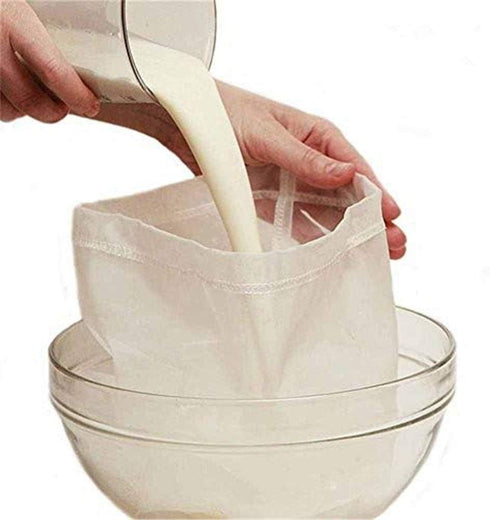 2 Pcs Pro Quality Nut Milk Bag - Big 10"X12" Commercial Grade - Reusable Almond Milk Bag & All Purpose Food Strainer - Fine Mesh Nylon Cheesecloth...