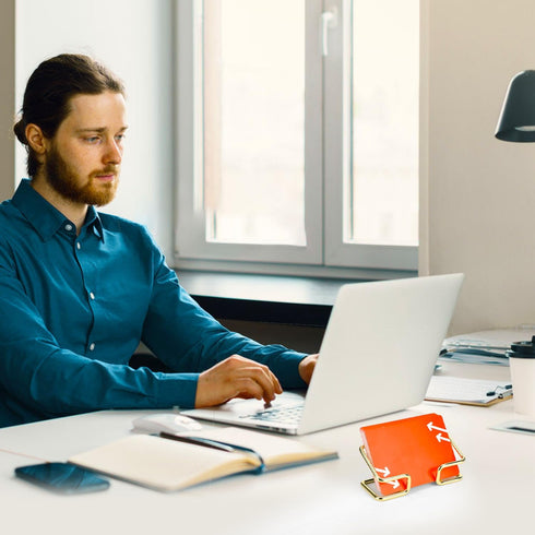 1pc Business Card Holder for Desk, Gold Metal Business Cards Stand Display Name Cards Organizer for Women Men Office Desktop Supplies...