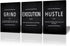 BWSPACE Grind Hustle Execution Wall Art Motivational Wall Decor Office Wall Decor Pictures Posters 3 Pieces Framed Canvas Wall Art Prints Artwork ...