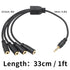 Poyiccot 3.5mm Splitter Mic and Audio Cable, 3.5mm Headphone Splitter 1 to 4 Ways (1/8") TRRS Male to Female Aux Headphone Cable for Earphone & He...
