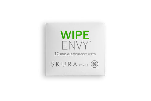 Skura Style WIPE ENVY™ All Purpose Lint Free Microfiber Reusable Cleaning Wipes – White, 10 Count...