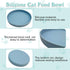 Silicone Cat Bowl Set of 2 Shallow Cat Food Dish 7in Wide Cat Plates Relief Whisker Fatigue Pet Feeding Bowls for Kittens Puppy Dog (Round Blue)...