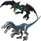 2 Pack Dinosaur Building Blocks Toys, 11 Inch Jurassic Animal Take Apart Dino Kids, Dinosaur Sticker Included (Baryonyx & Pterodactyl)...