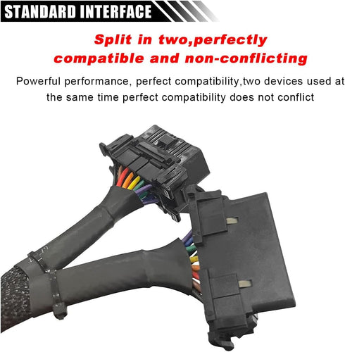 OBD2 Splitter Extension Cable Adapter, 16 Pin OBDII Extension 1 Male to 2 Female Extender Cord Adapter, Underdash Splitter Cable for Most Vehicles...
