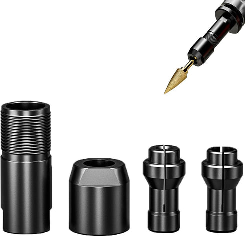 Angle Grinder Adapter, 3/6mm Angle Grinder Modified Adapter To Straight Grinder Chuck for 100-type Angle Grinder M10 Thread Grinding, Polishing Cu...
