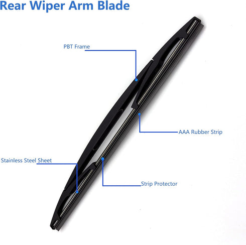 Replacement for Buick Enclave 2008-2013 Windshield Wiper Arm & Blade, Rear Window Wiper Arm Blades Set, Factory OE Replacement for 15280813, 25820...